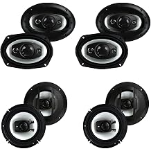 Boss 6" x 9" 500W 4 Way Speakers 4 Pack & 6.5" 300W 3 Way Speakers 4 Pack