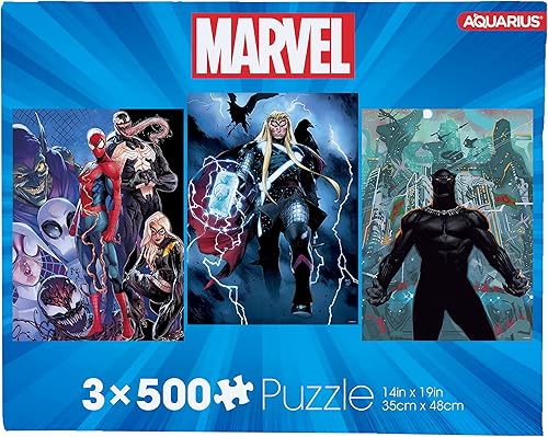 AQUARIUS - Rompecabezas de 500 piezas Marvel  Juego de 3 rompecabezas
