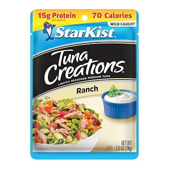 StarKist Tuna Creations Ranch, 2.6oz Pouch, 1-Pack | 15g Protein Per Serving, Wild Caught, Shelf Stable Seafood, Gluten Free, Soy Free, No Draining, Ready to Eat for Salads