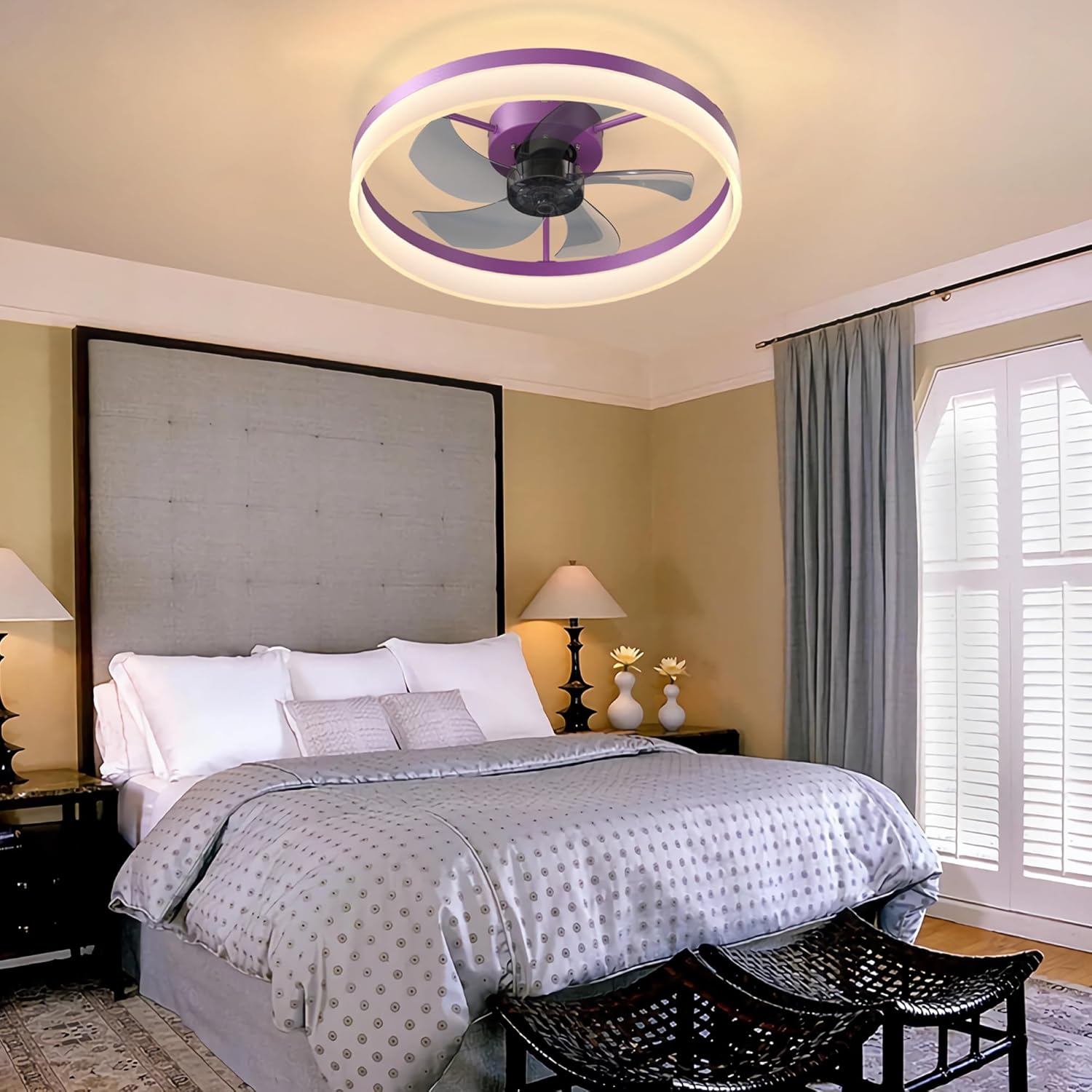 Modern Dimmable LED Ceiling Fan with Remote Control for Efficient Airflow and Adjustable Lighting