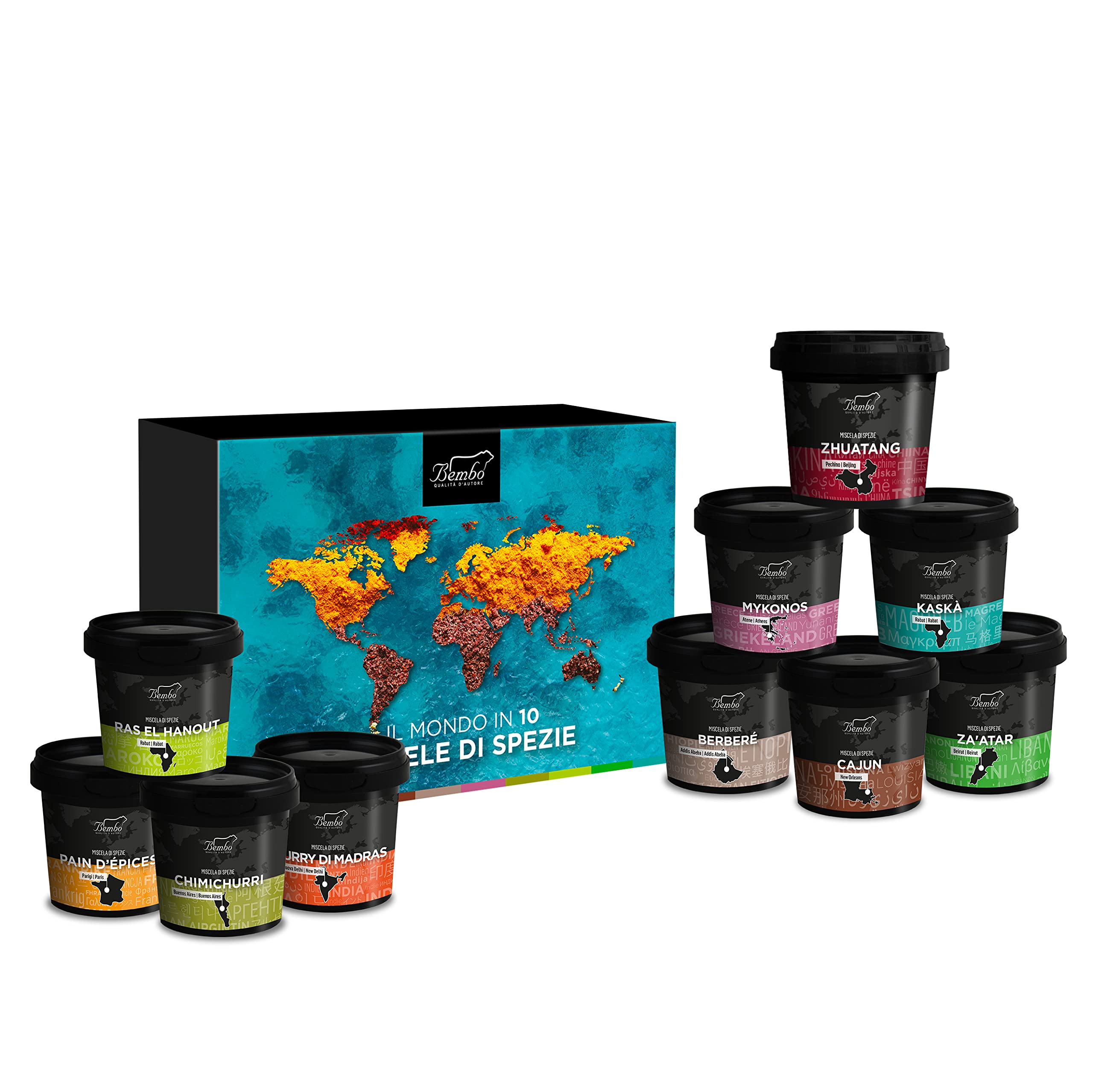 Bembo - Miscele di Spezie - Gran Degustazione - Spezie Gourmet - Le Miscele più Famose del Mondo - Idea Regalo Donna, Compleanno - Aromi e Spezie - Made in Italy
