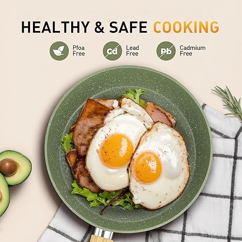 Miniatura 6 de Juego de ollas y sartenes antiadherentes, antiadherentes de granito de inducción, utensilios de cocina de inducción, sartenes de inducción, juego de