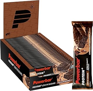Powerbar - Protein Plus - Low Sugar - Chocolate-Brownie - 30x35g - Riegel mit nur 107 Kcal - Fitnessriegel mit Ballaststoffen