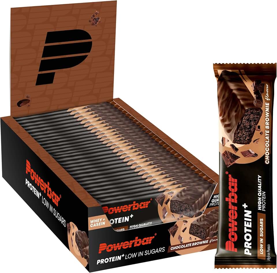 Powerbar - Protein Plus - Low Sugar - Chocolate-Brownie - 30x35g - Riegel mit nur 107 Kcal