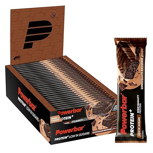 Powerbar - Protein Plus - Low Sugar - Chocolate-Brownie - 30x35g - Riegel mit nur 107 Kcal - Fitnessriegel mit Ballaststoffen