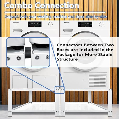 Miniatura 5 de Royxen Pedestal de lavandería de 16 pulgadas de altura, ajuste universal, capacidad de 710 libras, base de lavadora, base de secadora, plataforma