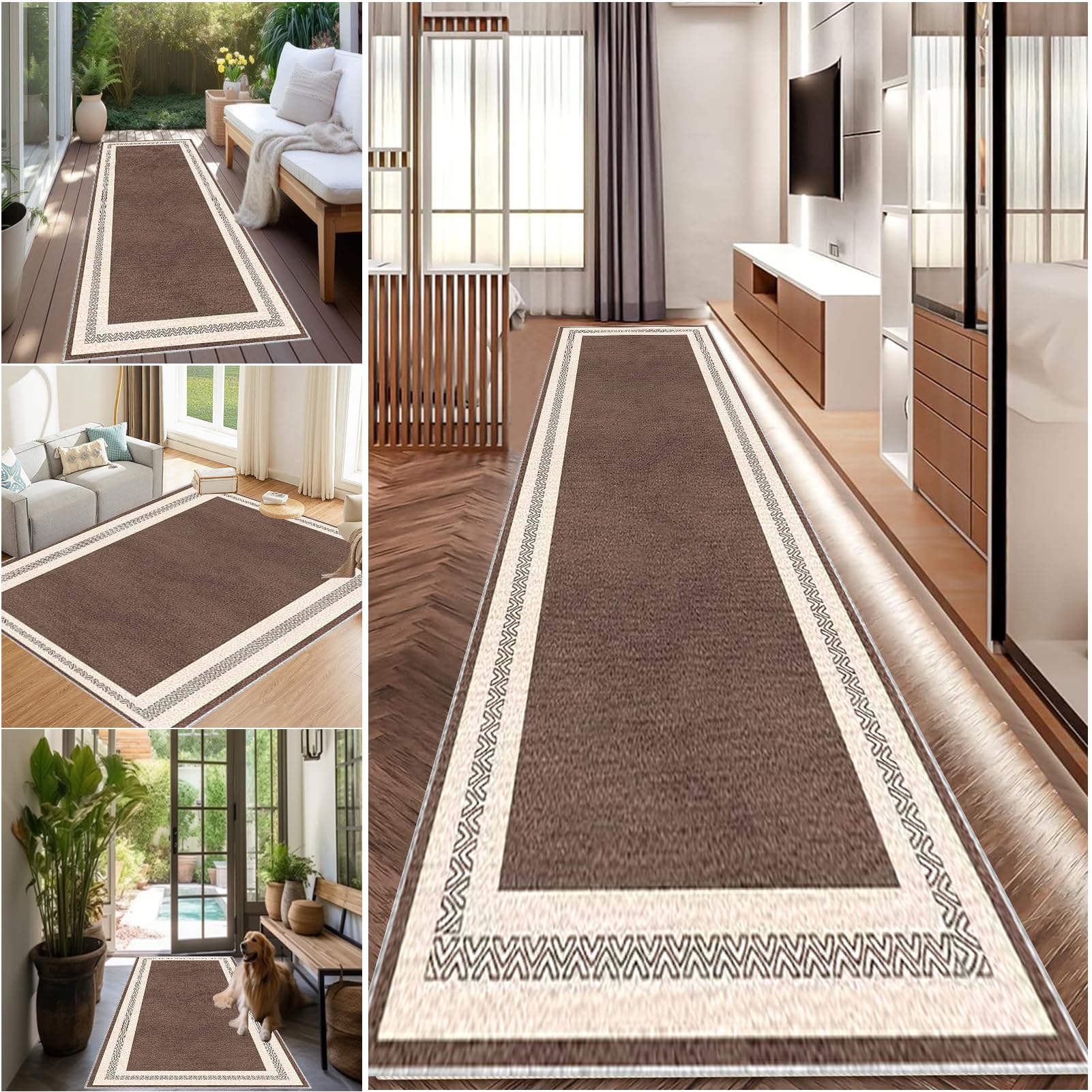 Long Hallway Rug Kitchen Carpet Runners Washable Runner Rugs for Hallway Non Slip Hall Runner Rugs Carpet Floor Mat for Hallway Entryway Laundry Room Living Room Area Rug Narrow Rugs 120 x 300 cm — image 1