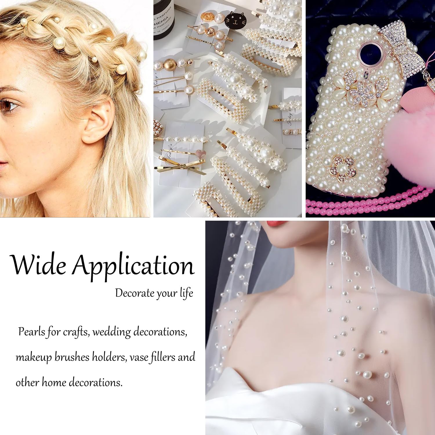 3 Size Pearl Beads for Crafts 5mm/8mm/10mm Round Loose Pearl Beads with No Holes for Assortment Beading DIY Craft - Image 6