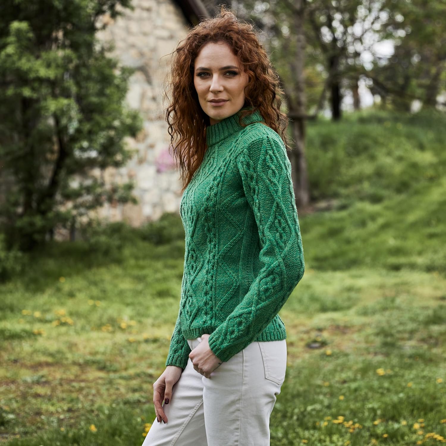 SAOL Wool Sweater for Women Ireland Cable Knitted Jumper - Image 5