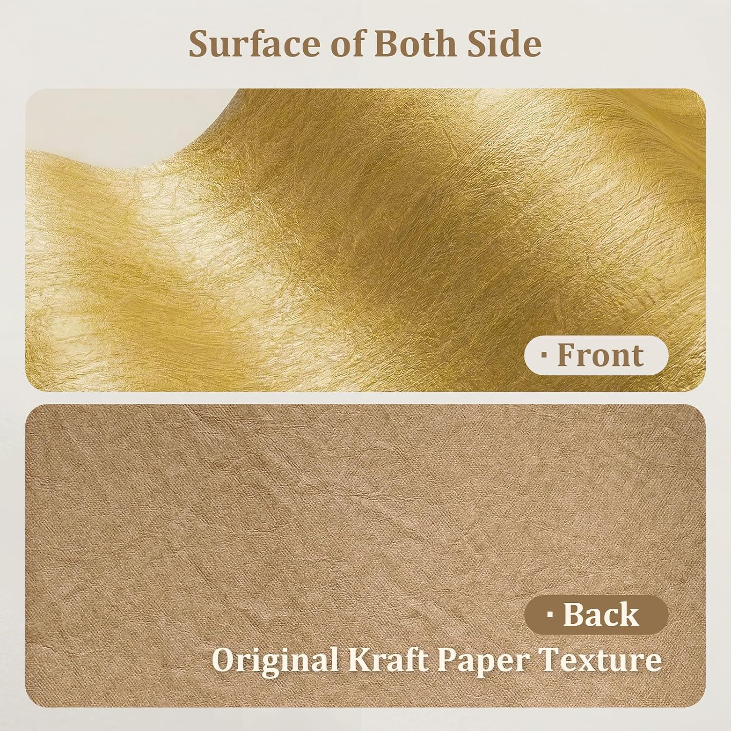 Washable Kraft Paper Fabric Roll 16.9 x 58.5 Inches, 0.55mm Matte Sewable Washable Paper for Bag Making, Pouches, Notebook and Journal Covers (GZ12)