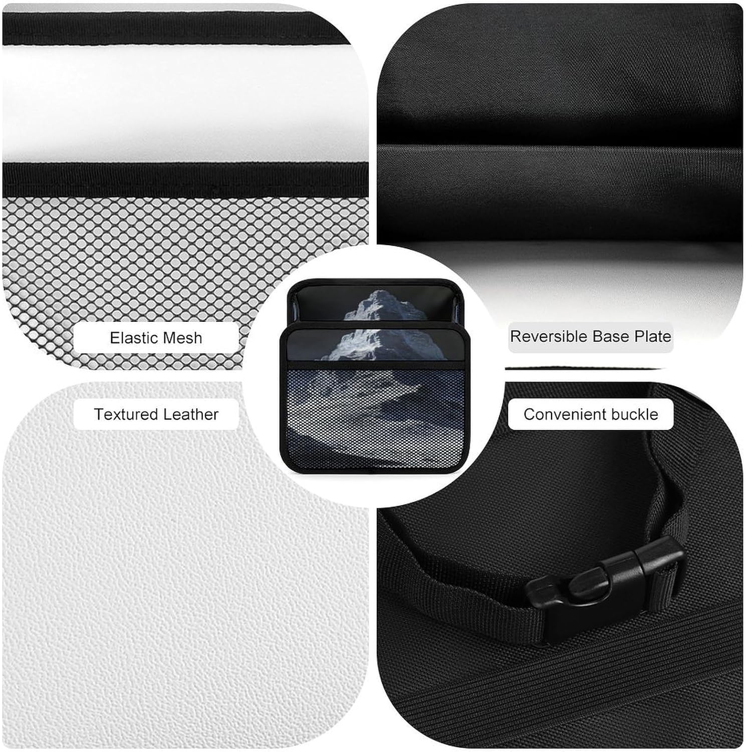 Lunar Peaks PU Leather Car Seat Organizer,Backseat Car Organizer for Hold Phone,Snacks, Drinks, Handbag, Back Seat Car Organize Car Accessories Interior And Travel Essentials.