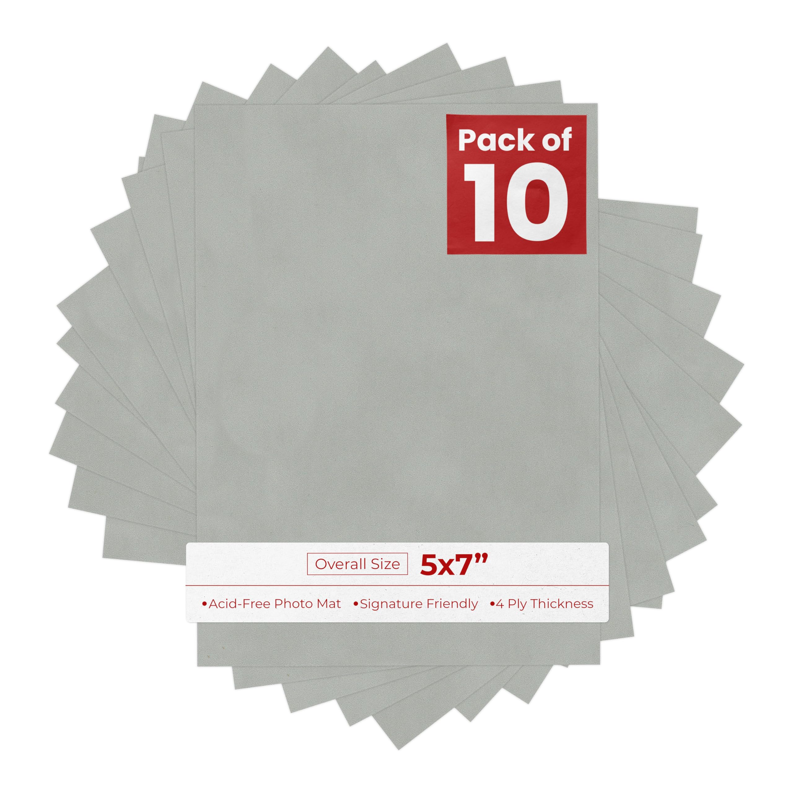 Light Grey Suede Texture 5x7 Backing Board - Uncut Photo Mat Board (10-Sheets)-image-9