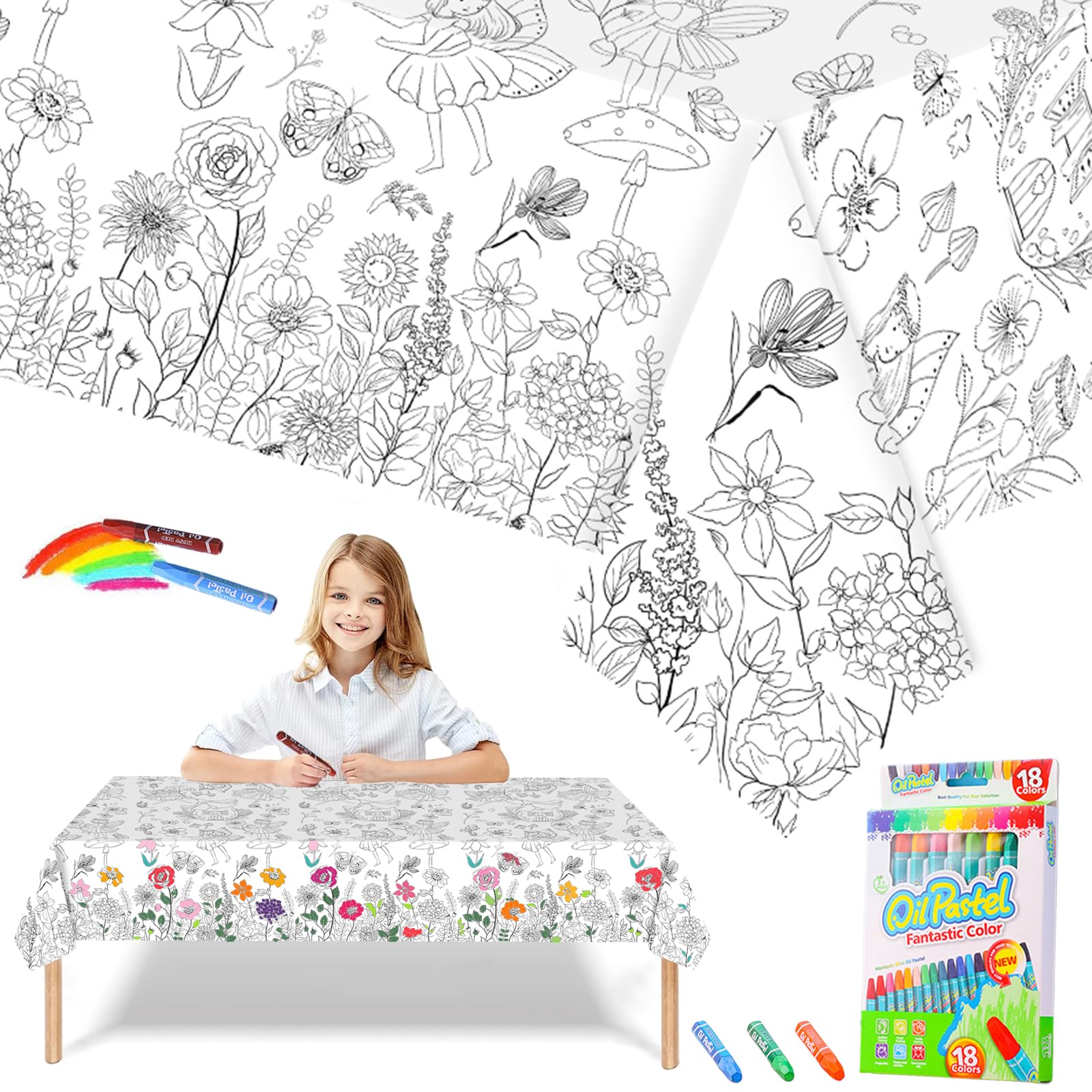 Easter Party Coloring Poster Tiny Expressions Giant For Kids - Easter ...