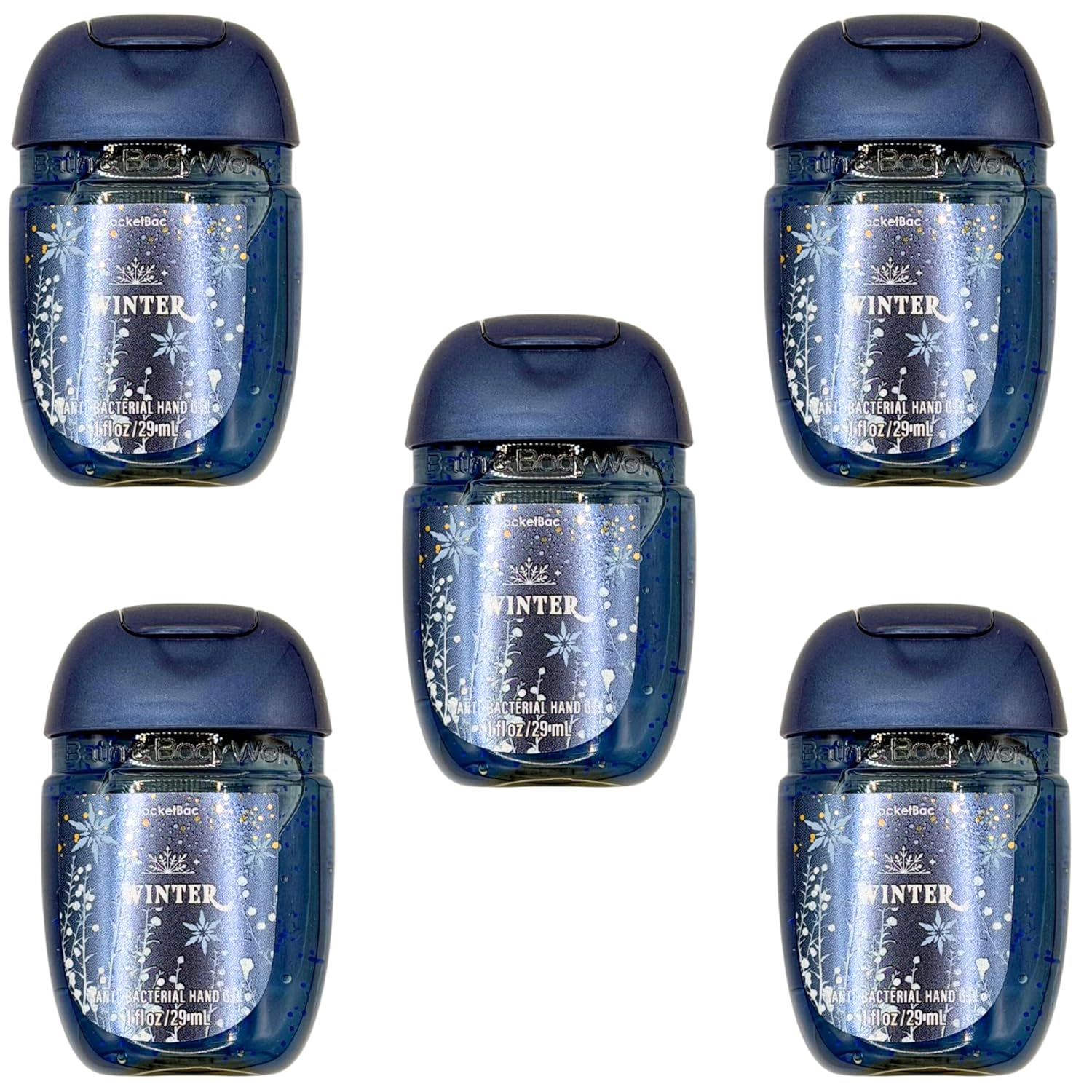 Winter Hand Gel Sanitizers, Set of 5, 1 oz Each for bath and body works