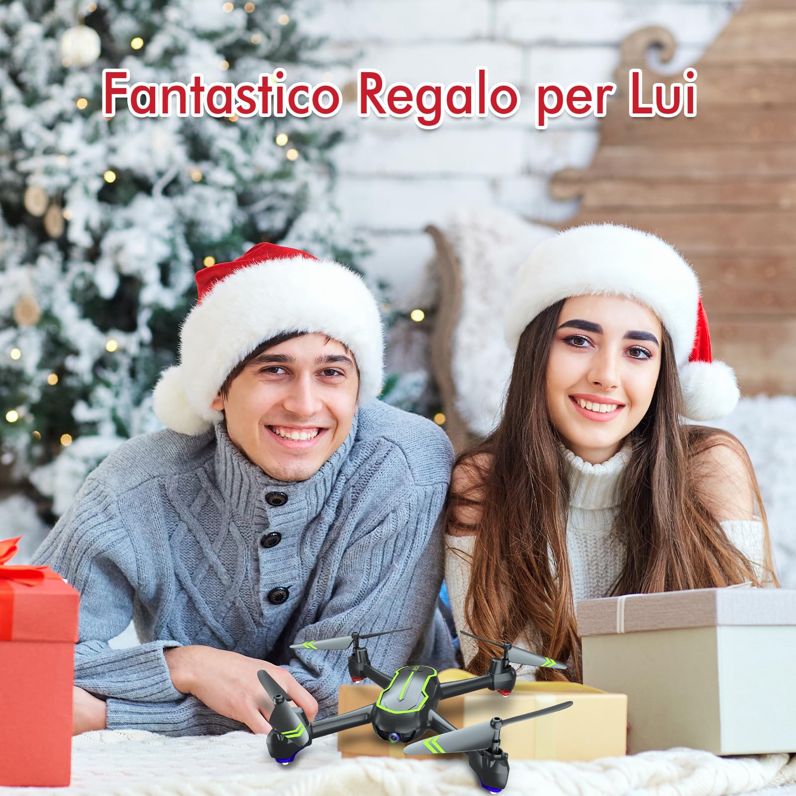 Loolinn | Drone GPS - Drone con Telecamera HD 1080p per Principianti, Quadricotteri RC Droni con GPS Funzione di RTH / 32 Minuti di Volo/Seguimi (Regalo per Ragazzi e Adulti)