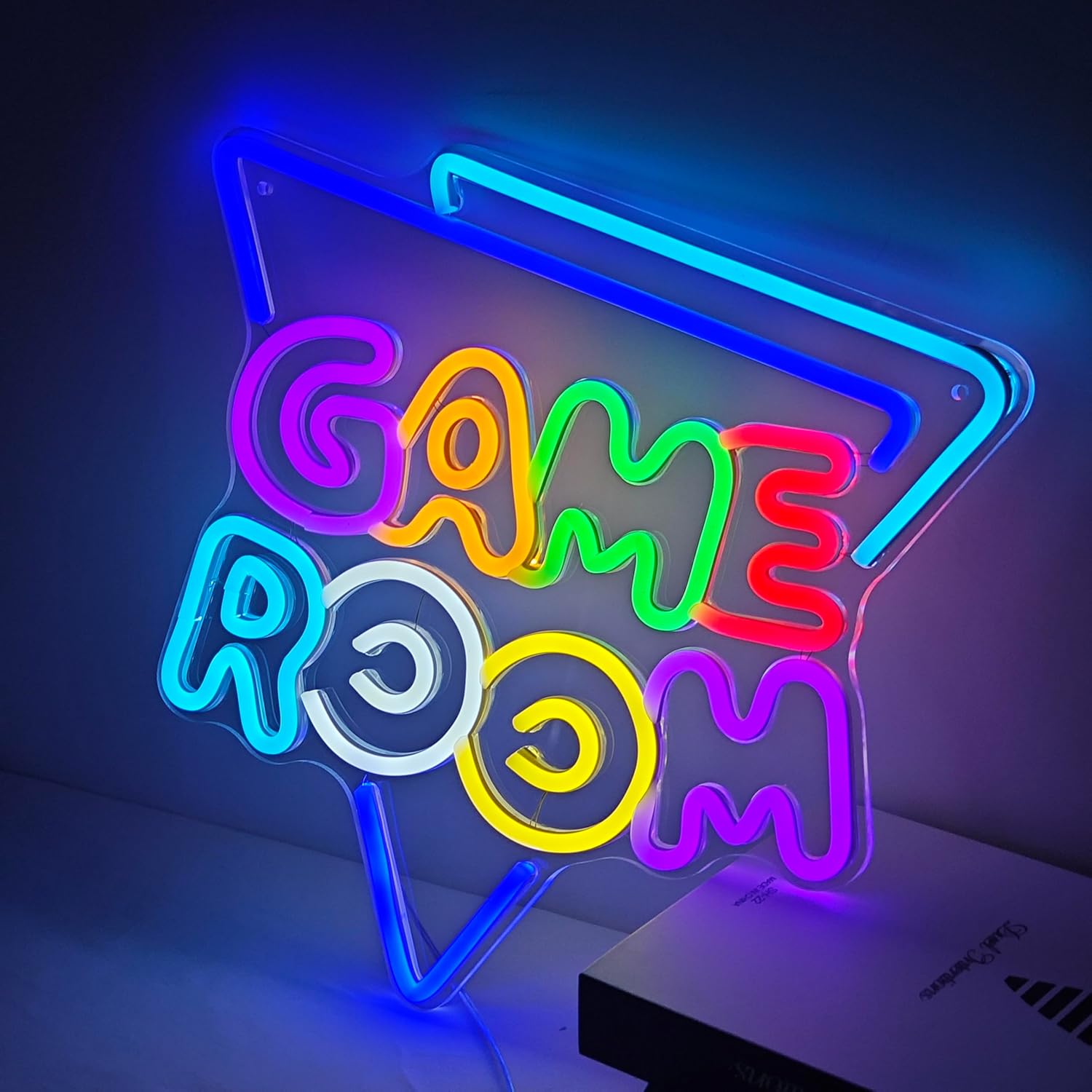 Game Room Neon Sign, Gaming Led Lights for Boys Room Decor, Gaming Decor Neon Led Wall Art, USB Powered Light Up Sign, Gamer Gifts for Men, Teen Boys, Kids, Gamer Birthday Party Decorations