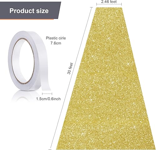 Miniatura 3 de Tatuo Alfombra de pasillo de 55 GSM de grosor con cinta para alfombra para baile de graduación, boda, exterior, interior, pasillo, fiesta,