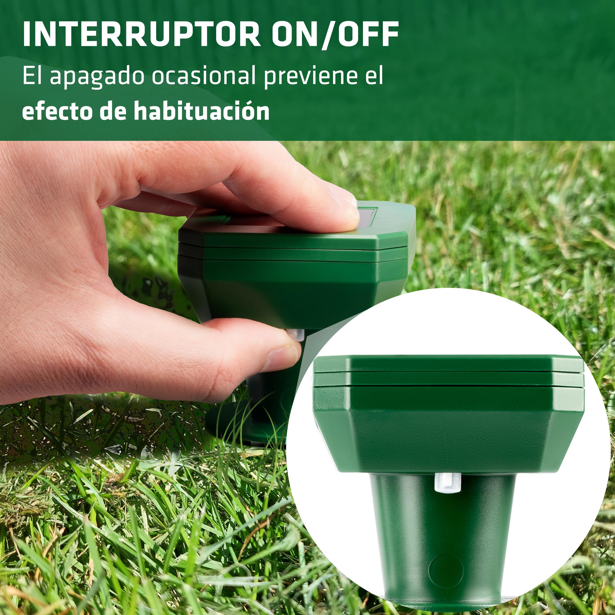 GARDIGO® Ahuyentador de Topos 2 Unidades | Dispositivo Solar con Señal Acústica | Alcance hasta 700 m² | Frecuencia a Intervalos | Anti Topos Jardin | Protección contra Agua IPX4 | Repelente para Topo