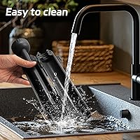 Vista 5 de Kit de fabricación de sushi, rodillo de sushi mejorado de 11.8 pulgadas, kit de sushi para hacer sushi, sushi bazooka fácil de hacer, color negro