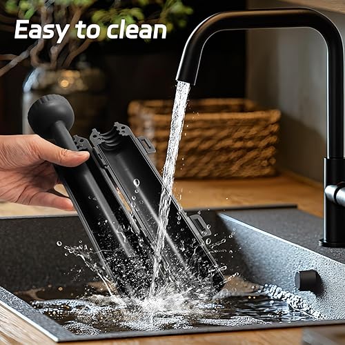 Miniatura 5 de Kit de fabricación de sushi, rodillo de sushi mejorado de 11.8 pulgadas, kit de sushi para hacer sushi, sushi bazooka fácil de hacer, color negro