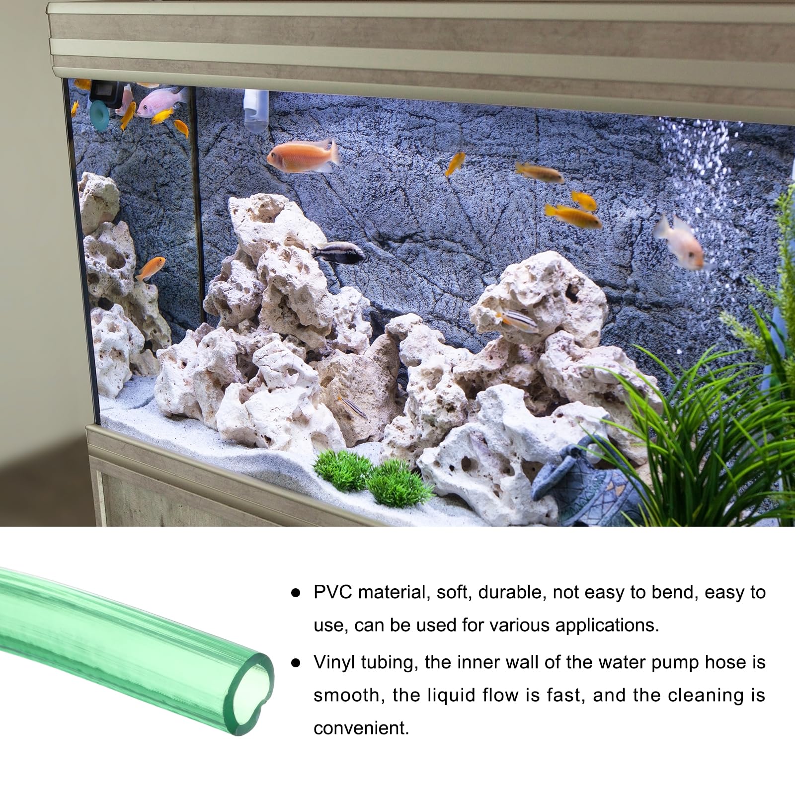 Rebower 10ft 19mm x 27.5mm Green Plastic PVC Tubing Flexible Vinyl Tube, [for Garden Irrigation Water Hose, Fish Tank - Image 3
