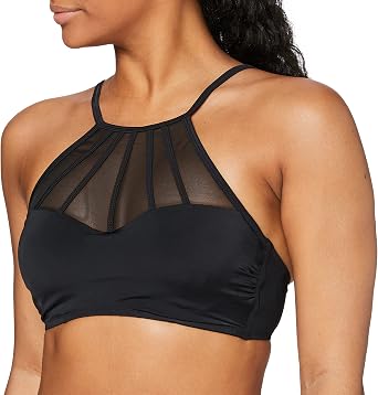 Pour Moi Space High Neck Bikini Top 36D, Black