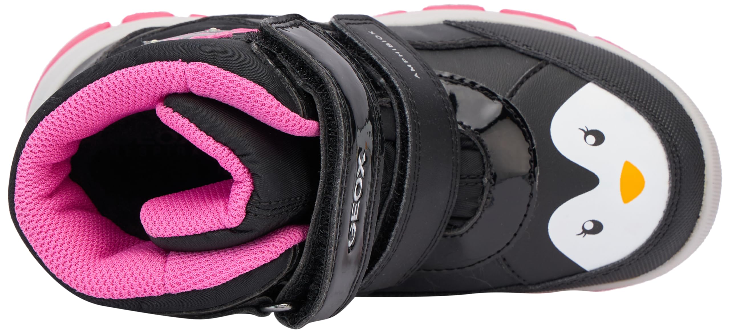 Geox Baby Girl B Flanfil B ABX caviglia barca, Black Fuchsia, 24 EU
