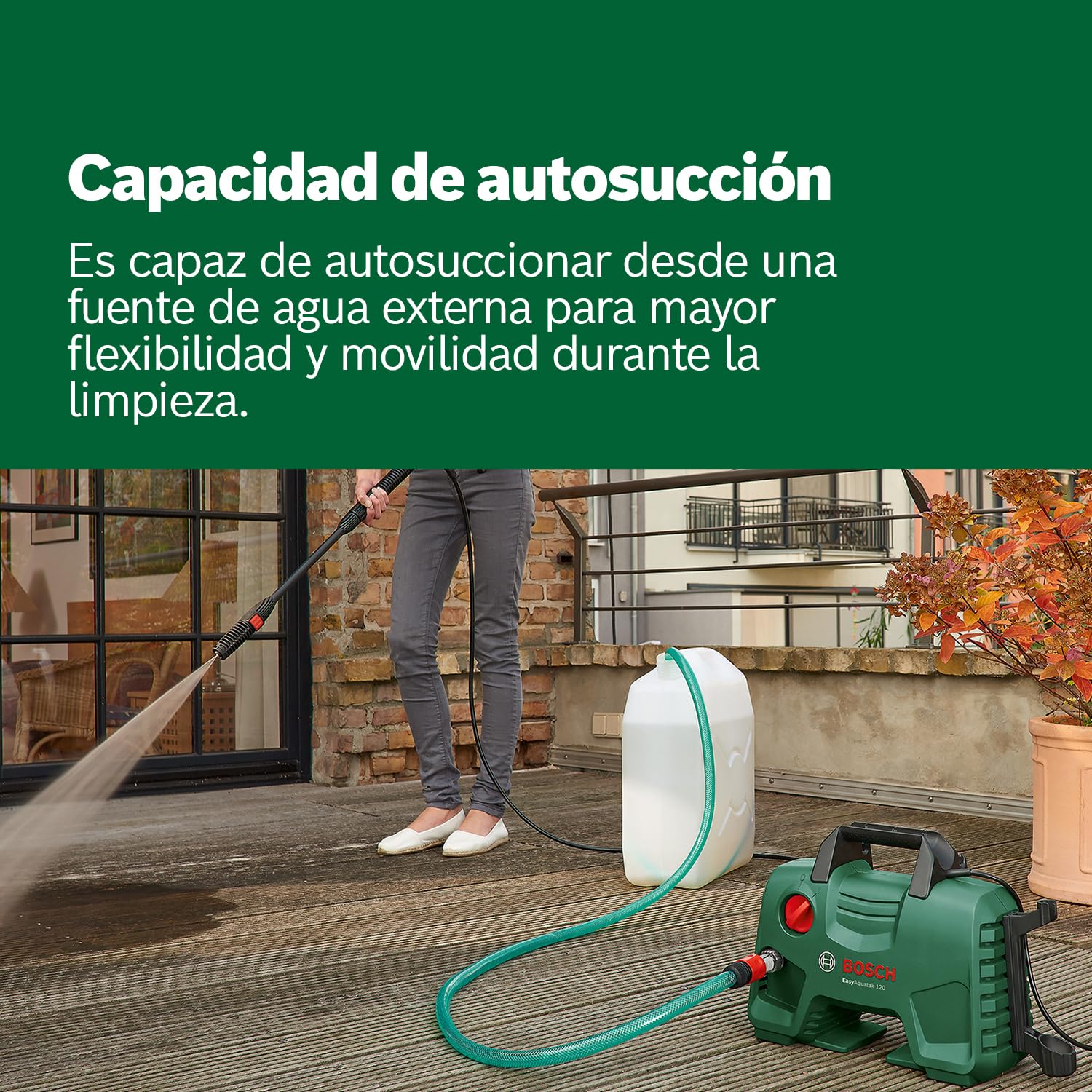 Bosch Hidrolimpiadora de Alta presión EasyAquatak 120 (1500 W, Kit para hogar y para Coche Incluido, caudal máx.: 350 l/h, en Caja)