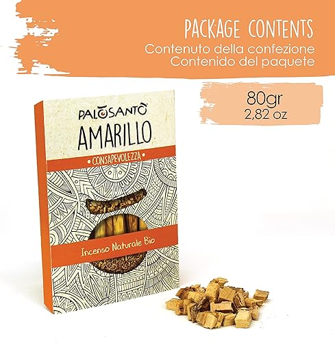 Miniatura 2 de PALOSANTO - Incienso Palo Santo Amarillo - 80Gr - Granos de incienso naturales para meditación, relajación y alivio del estrés - Cosechado silvestre