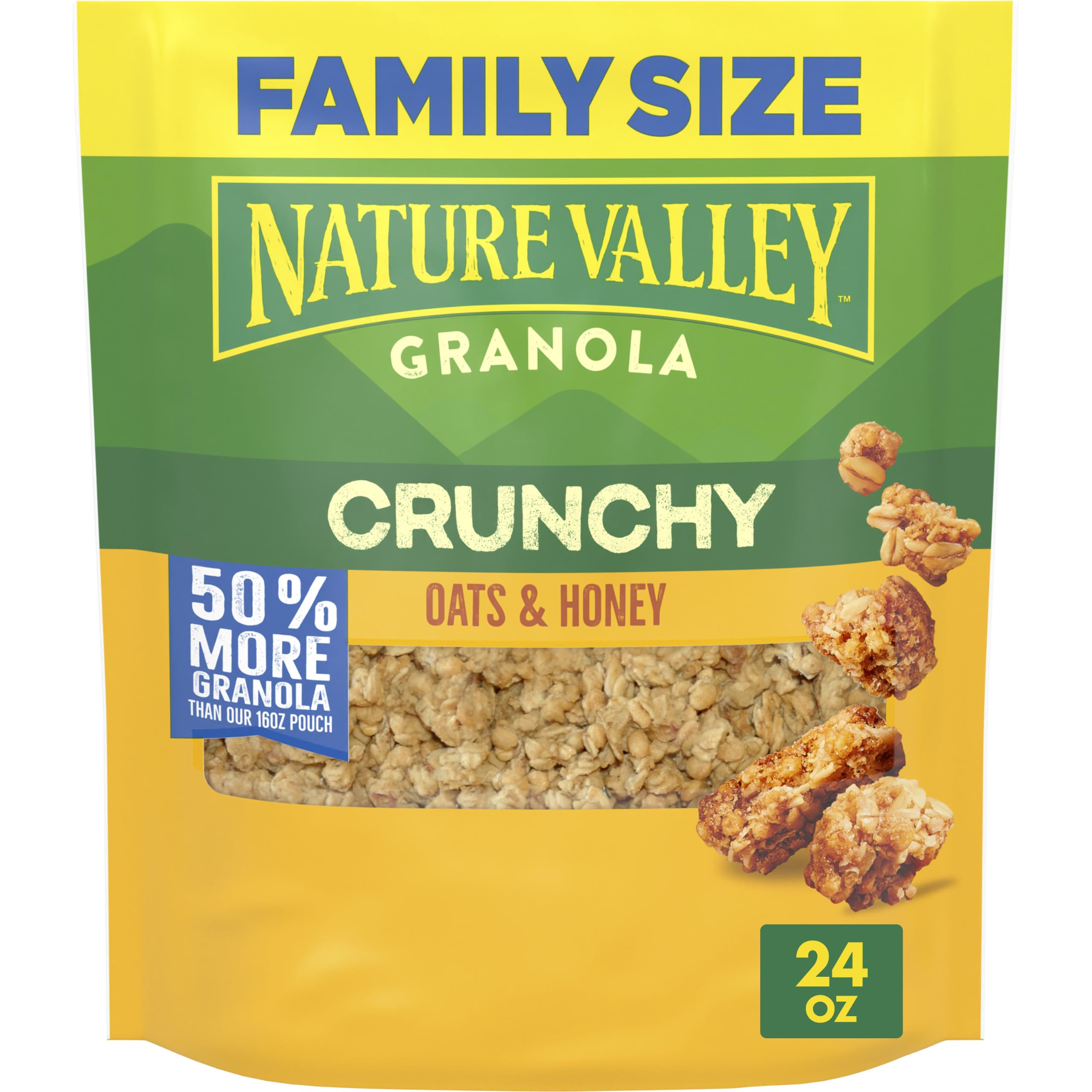 Nature Valley Oats & Honey Granola, Resealable Pouch, Family Size, 24 oz