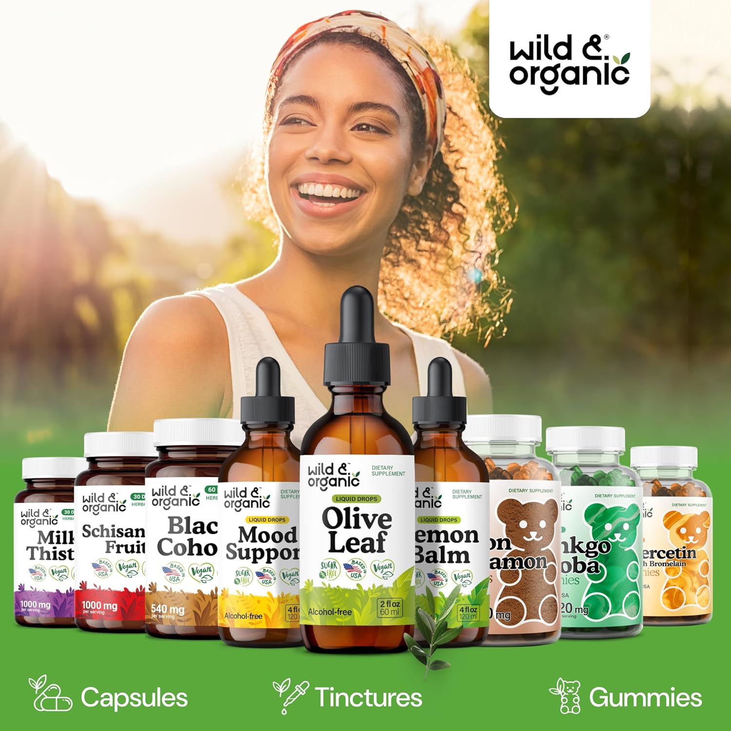 Wild & Organic Olive Leaf Extract Liquid Drops - Antioxidant & Immune Support - Oleuropein Olive Leaf Supplement - Vegan, Sugar & Alcohol-Free Drops - 2 fl oz - Image 5