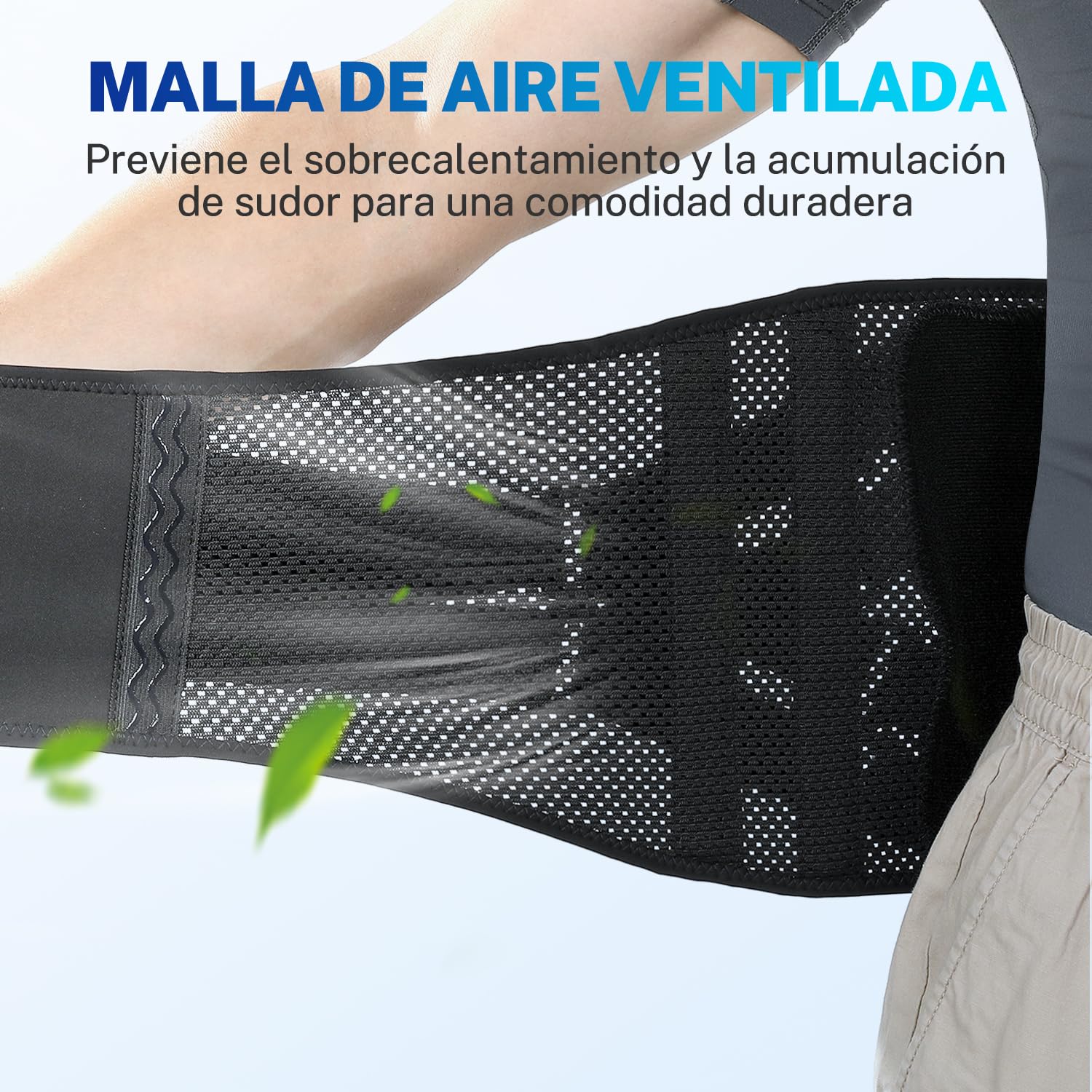 Fitomo Faja Lumbar Hombre Mujer, Soporte Para Espalda y Ciática | Almohadilla 3D Extraíble, Férulas De Fibra De Carbono, Diseño Ergonómico, Soporte Lumbar, Trabajo, Postura