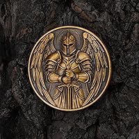 Vista 7 de Moneda de desafío de San Benito, medalla de bolsillo de San Benito, aleación de zinc de 1.574 pulgadas, moneda coleccionable de oro antiguo