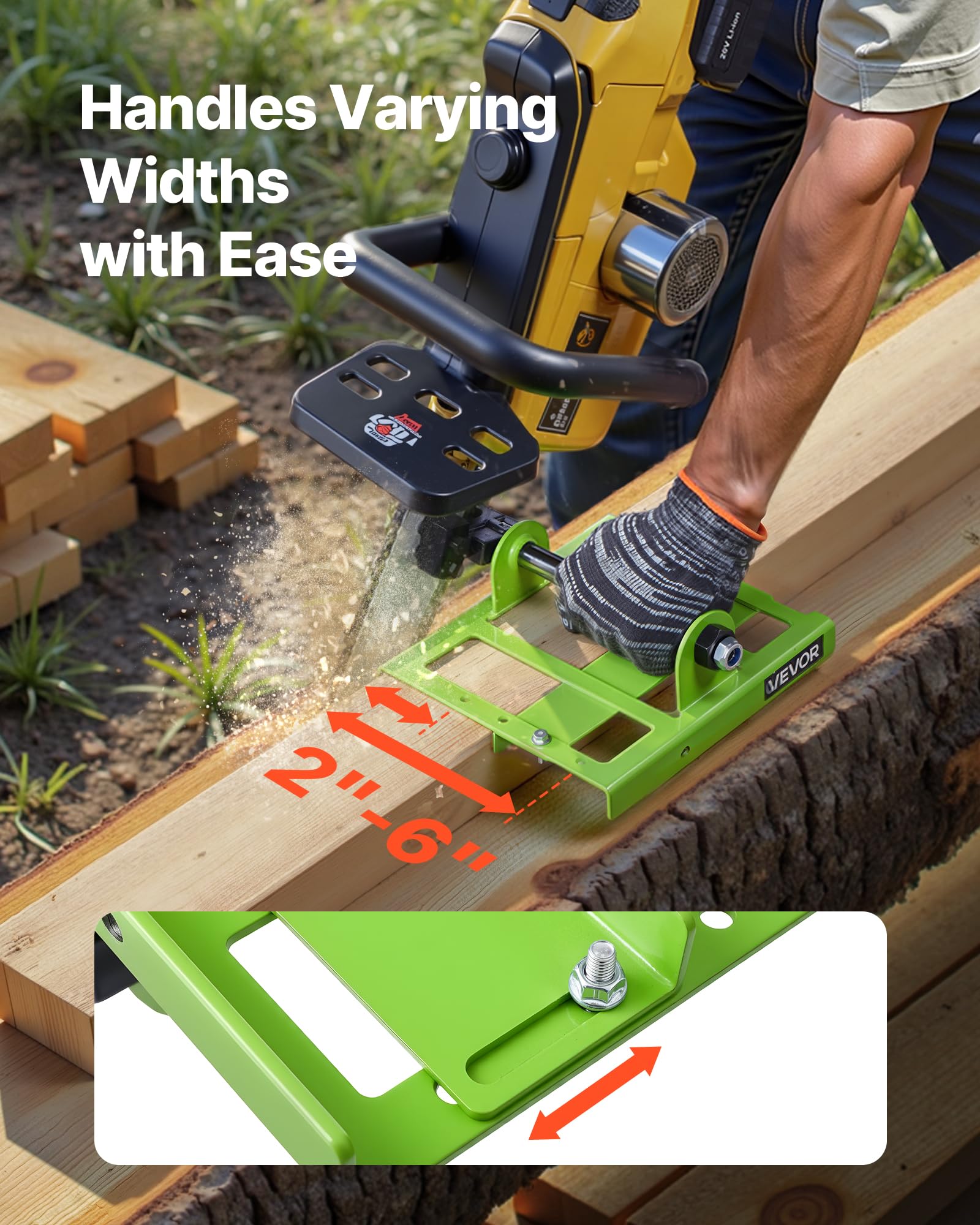 VEVOR Guía para Motosierra, Ancho Ajustable de 5 a 15 cm, Guía Vertical para Madera, Aserradero Móvil de Hierro Fundido, para Trabajadores de la Construcción y la Carpintería, 240 x 205 x 76 mm