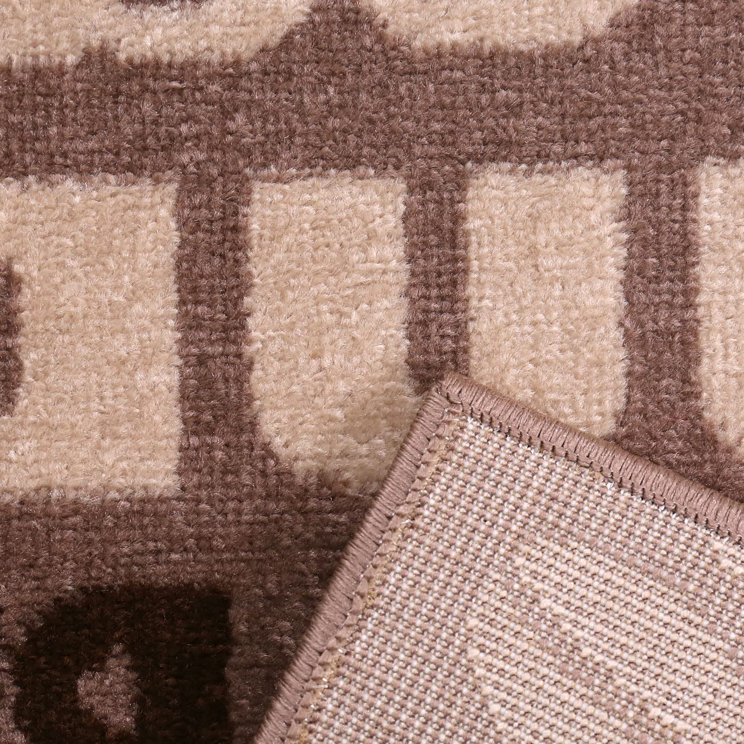 VIMODA Küchenteppich Teppichläufer Coffee Modern Kaffee Design in Braun Beige Teppich für Lounge oder Küche, Maße:120x170 cm