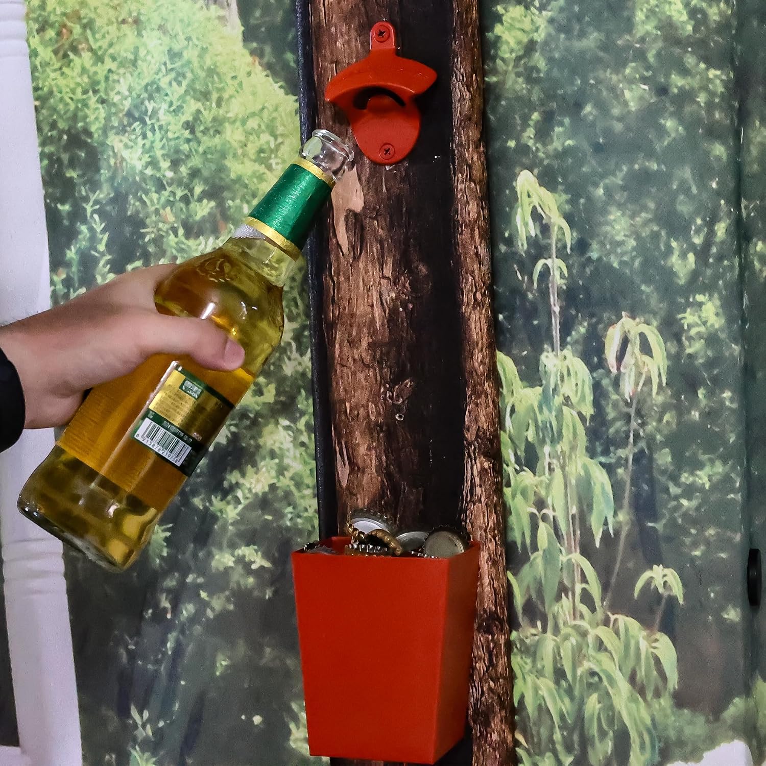 Red Funny Cola Bottle Top Opener Wall Mounted Stainless image 3
