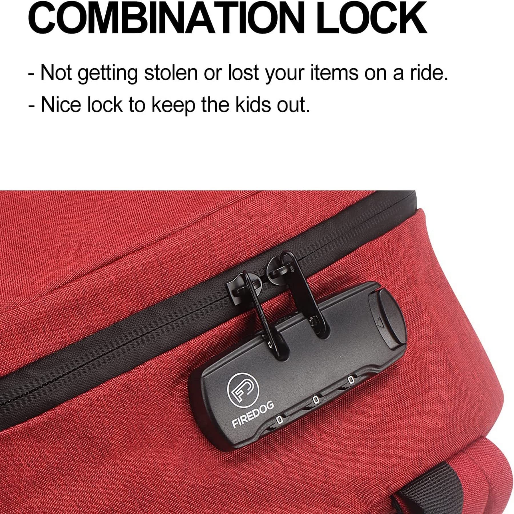 Mini mochila a prueba de olores con cerradura para hombres y mujeres de viaje, Rojo -, Viajar 4