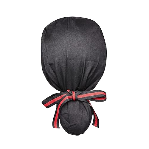 Miniatura 4 de FOHEEL Gorro de cirugía con botones y lazo para mujer, pelo largo