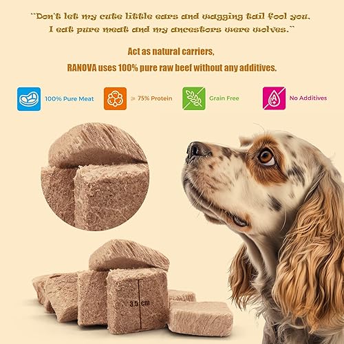 Miniatura 3 de Golosinas para perros liofilizadas  100% sin granos de carne  Aperitivos naturales equilibrados de un solo ingrediente para perros  Alimento seco