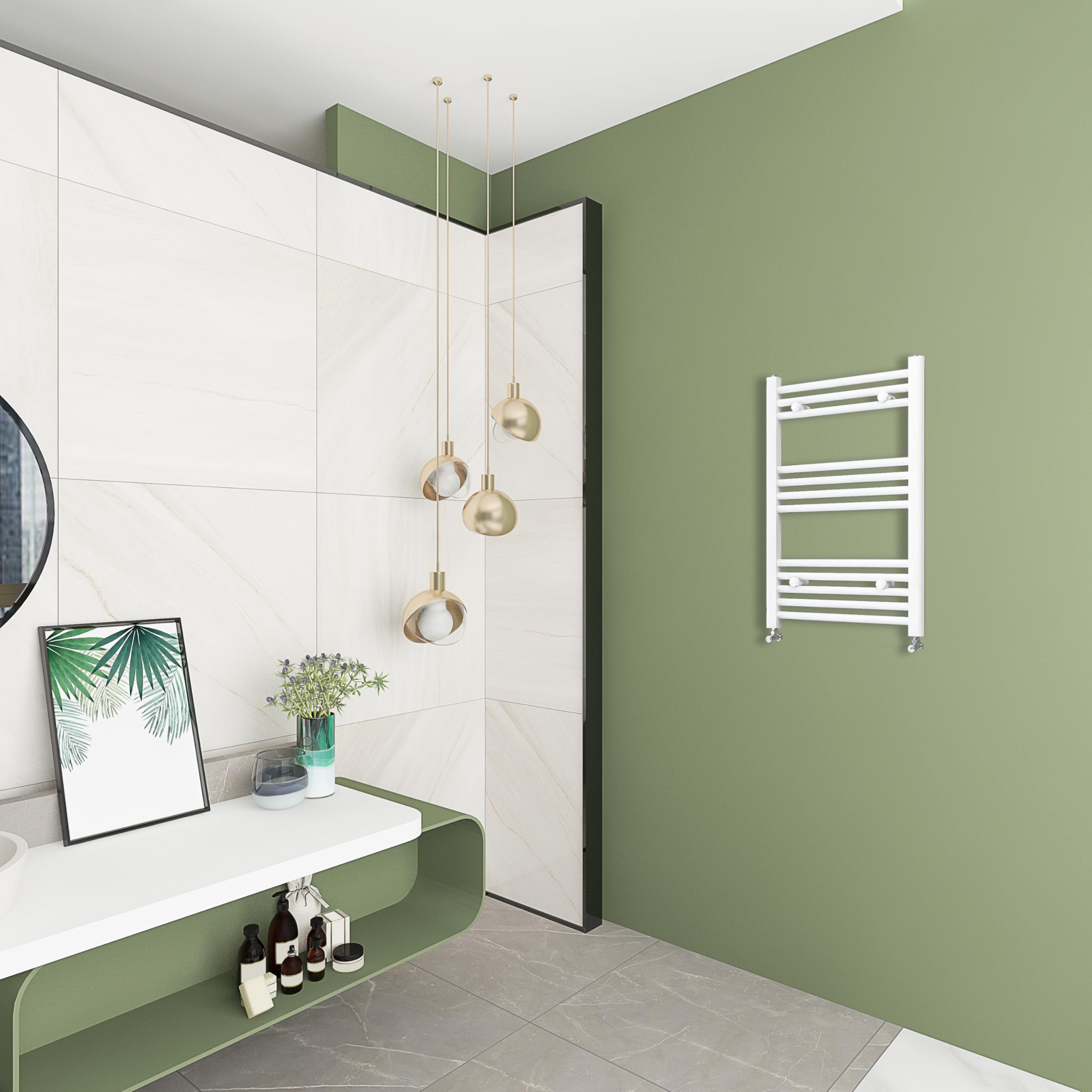 Sky Bathroom White | 770X450mm Straight Heated Towel Rail Radiator Ladder Warmer Radiator