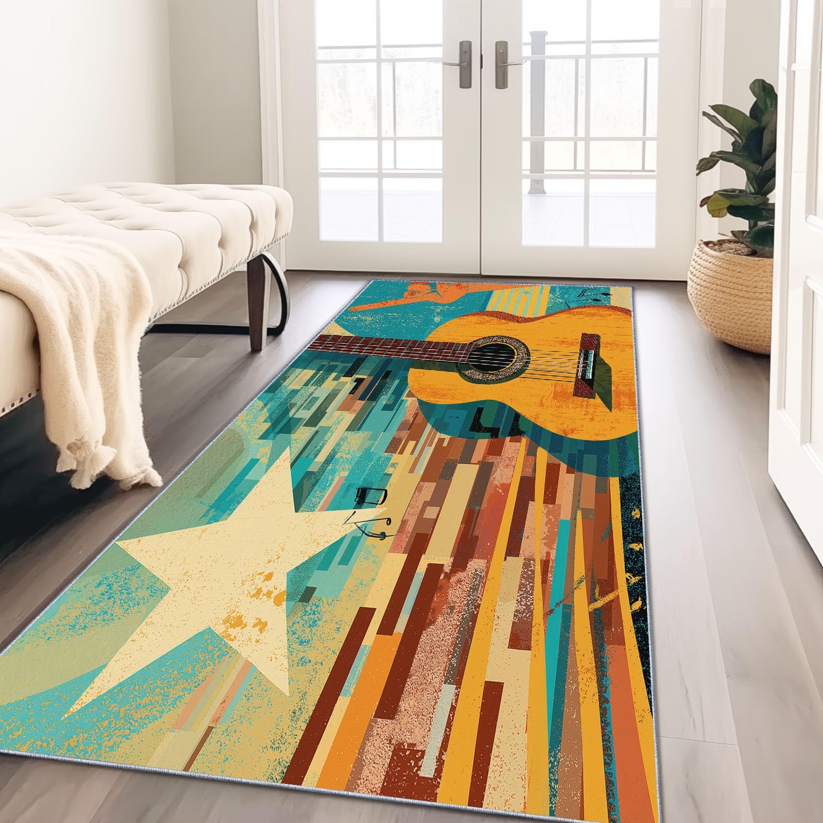 Tapis de passage couloir antidérapant lavable pour entrée et cuisine