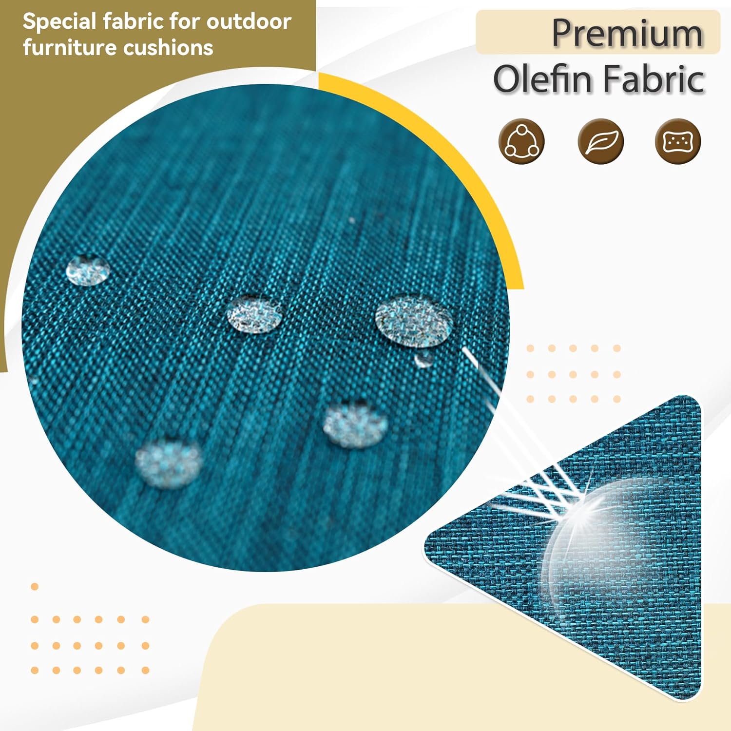 Deep Seat Patio Cushions Set 22 x 22 Inch,Olefin Fabric Outdoor Seat Cushion,Patio Furniture Cushions with Removable Cover,Rain-Proof and Fade Resistant Deep Seat Bottom & Back Cushion,1set