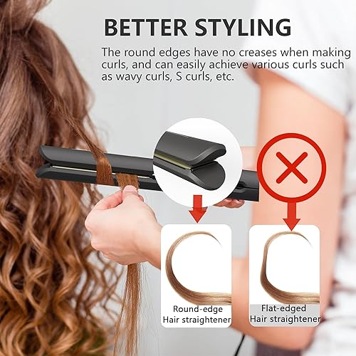 Miniatura 3 de Plancha de pelo 2 en 1, plancha de pelo rizadora, iones negativos de cerámica para alisar el cabello de las mujeres, cabello sin encrespamiento,