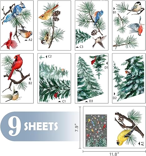 Miniatura 9 de Mfault 98 calcomanías de Mardi Gras para ventana, 4 hojas, color morado, flor de lis, gnomo, langosta, cocodrilo, camión, calcomanías de pared,