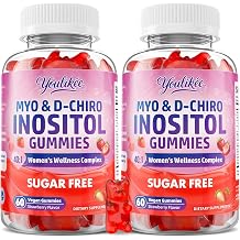 2 Pack Myo-Inositol & D-Chiro Inositol Gummies for Women, 120 Count | Ideal 401 Ratio with Vitamin D3, Folate, Magnesium and Zinc - Support Female Health & Wellness, Strawberry Flavor