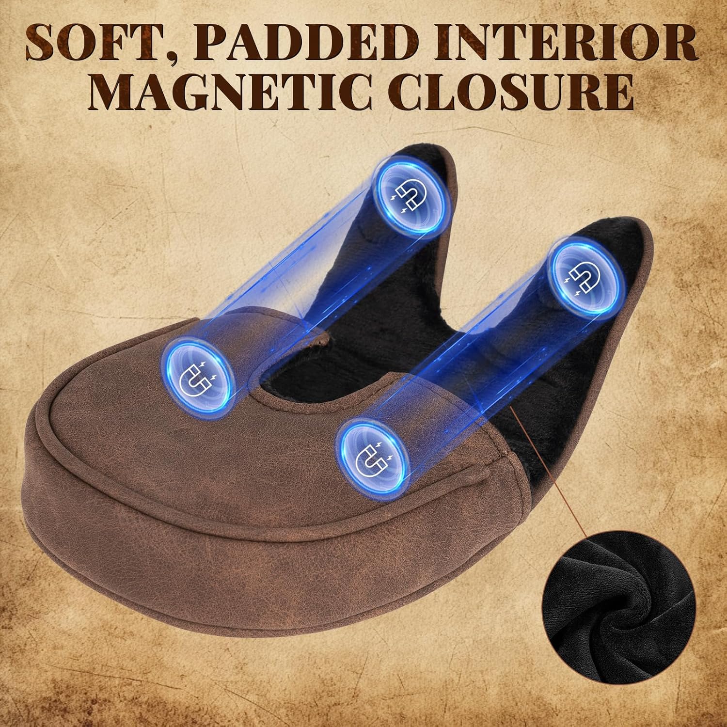 Craftsman Golf Cowboy Western Retro Brown Durable Golf Headcover Head Cover fits up to 460cc Driver for Fairway Wood Hybrids Rescue Putter Protector