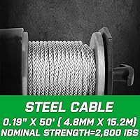 Vista 6 de Cabrestante de 2000 libras para ATV, con cable de acero, cabrestante ATV con interruptor de control remoto manual con cable, impermeable IP65