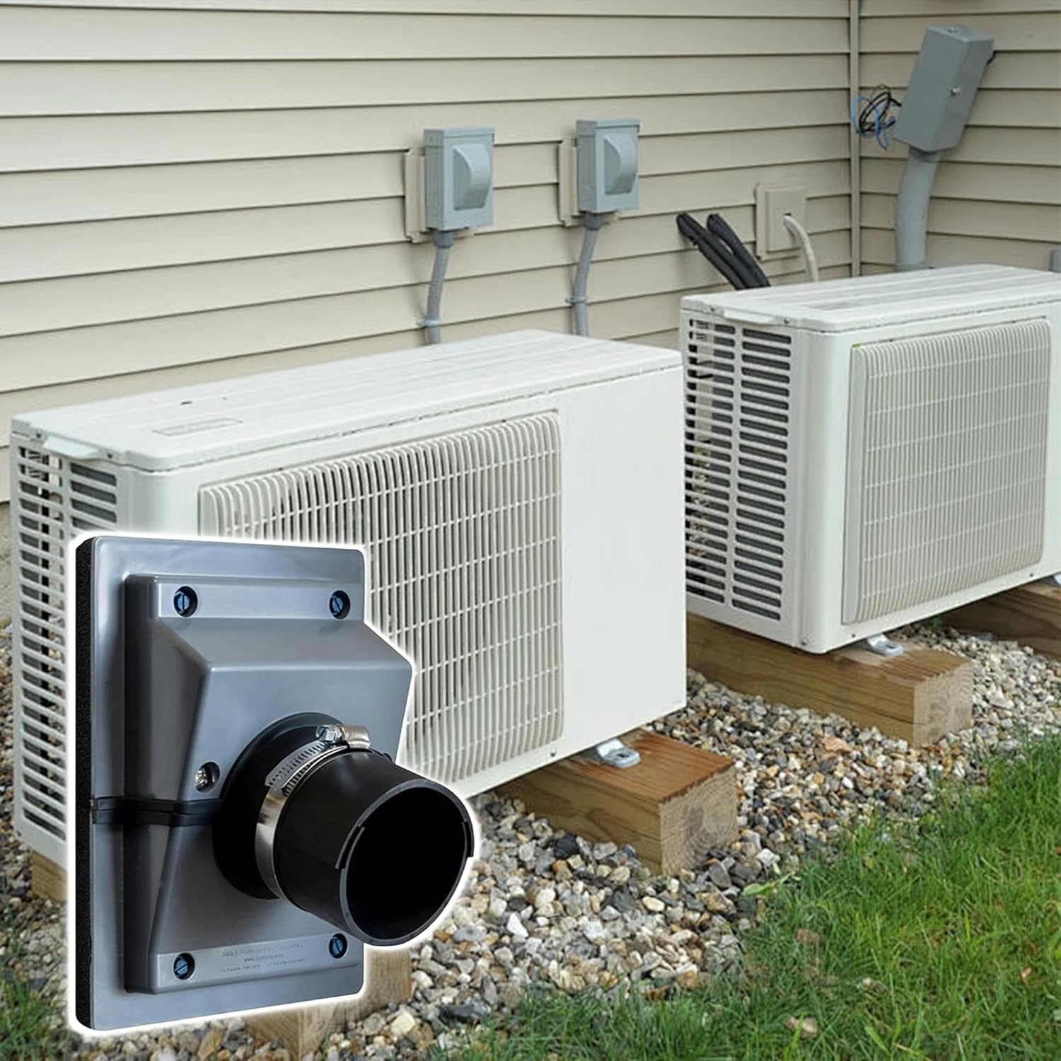 HVAC Wall Penetration Sleeve and Line Set Cover Kit,Air Conditioner Line Set Wall Sleeve and Split Cover,HVAC Wall Penetration Cover for Indoor and Outdoor Air Conditioning Systems
