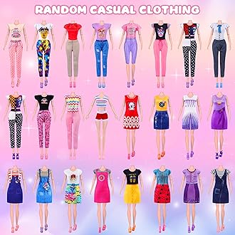 150+ Pcs Doll Clothes and Accessories with Closet (Include Doll),Princess Gowns Dresses,Clothing,Pants,Swimsuits Shoes Hangers and Accessories Doll Dress up Toy Gifts for 3+ Year Old Girls Kid Toddler