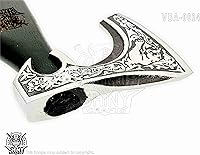 Vista 6 de SHINY CRAFTS -Hacha de camping Tomahawk Hacha barbuda vikinga hecha a mano con mango de madera de fresno, regalos vikingos para hombres con funda